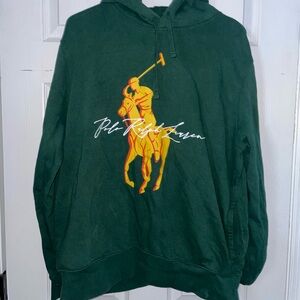 Ralph Lauren Dark Green Hoodie with Yellow Logo